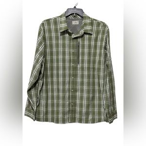 LL Bean Men's Size XL Cool Weave Shirt SPF 50+ Button Up Moisture Wick Fish Hunt